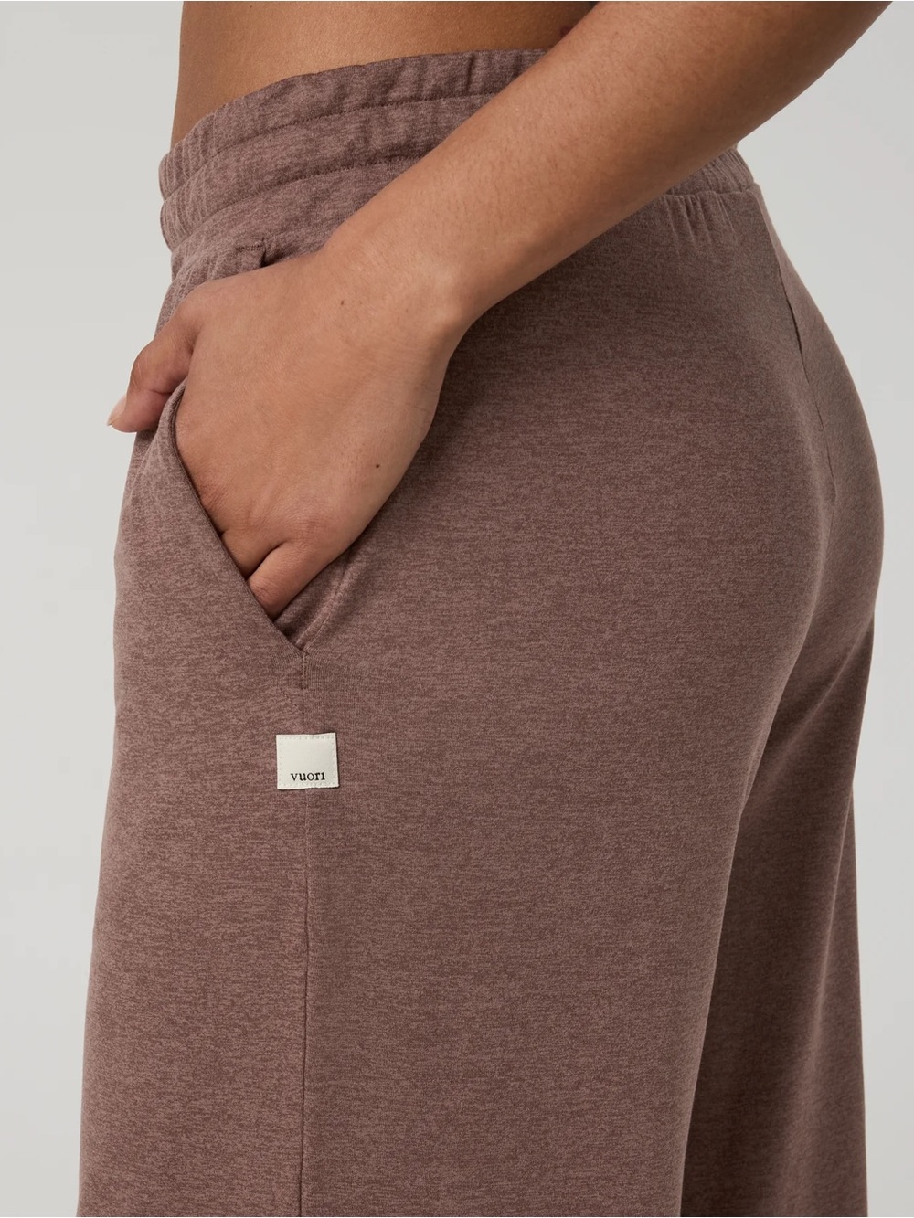 Vuori Womens XL Halo Essential Wide Leg Drawstring Lounge Pants - Heather Brown - Picture 6 of 14